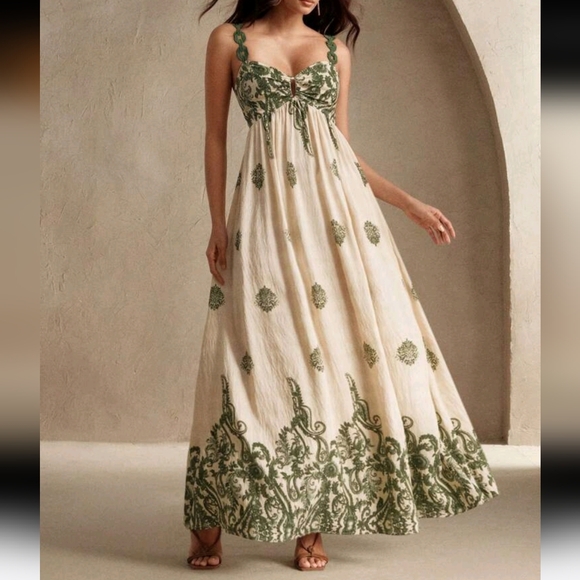 Contrast Floral Print Dress, Sexy Resort Boho Dress For Women - Picture 2 of 4